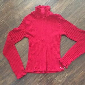 Ralph Lauren red mock turtleneck.